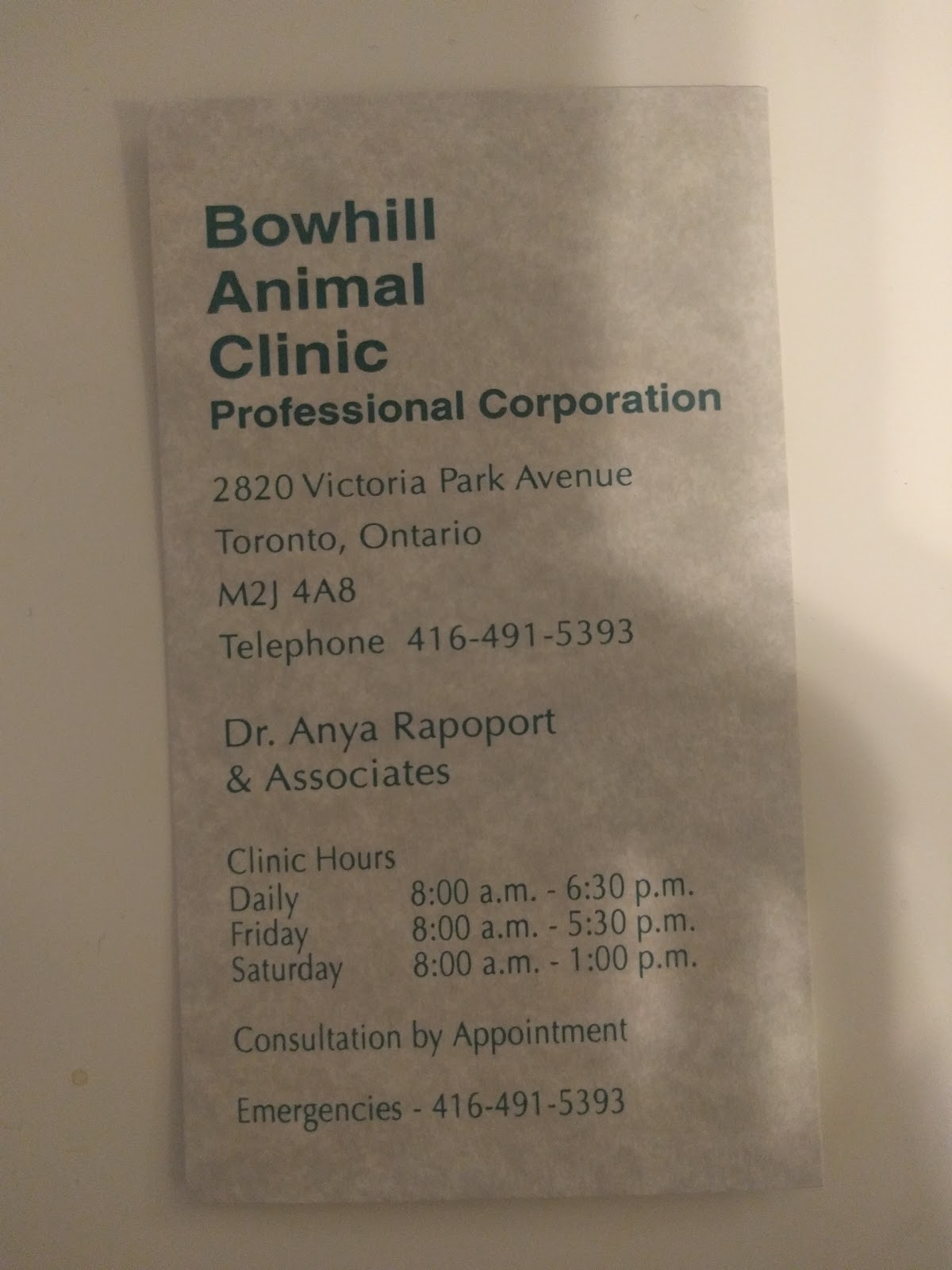 Bowhill Animal Clinic - CA , Canada